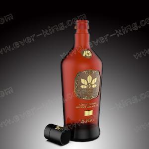 750ml Custom Luxury Round Empty Glass Bottle With Screw Caps