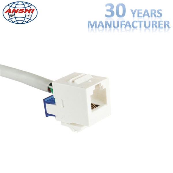 Buy cheap Cat3 Keystone Jack Rj45 White RJ11 Modular Jack UTP Gold Plating With Dust Cap from wholesalers
