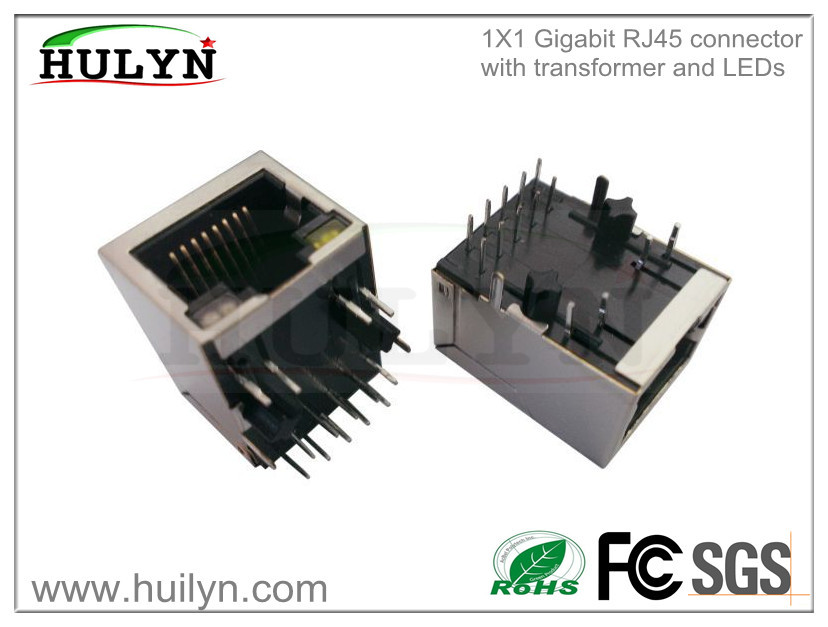 RJ45 connector With transformer 1x1 RJ45 JACK
