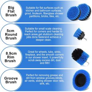 Buy cheap 5cm Round Power Drill Cleaning Brush Set 6pcs Scrubber Kit With Extend Long Attachment from wholesalers