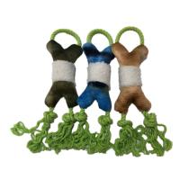Buy cheap Blue Green Rope 18cm 7.09in Bone Stuffed Animal Plush Toy For Dog BSCI product