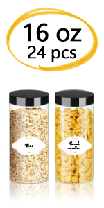16oz plastic jars with lids