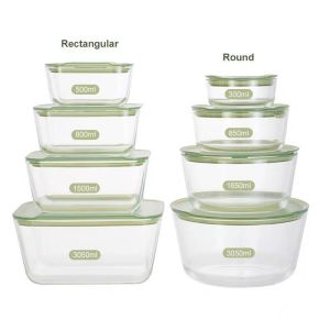 Modern and Stylish Teal Color Glass Container with PP Lid Made of High