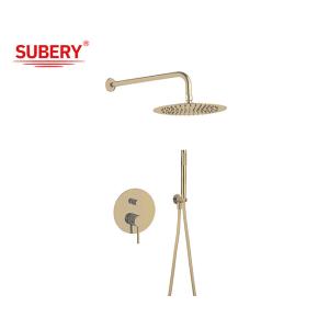 Buy cheap Brushed Golden Classical Rain Shower With Handle Concealed In Wall from wholesalers