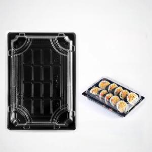 Buy cheap Custom Disposable Sushi PET Plastic Rectangular Salmon Sushi Takeaway Container product