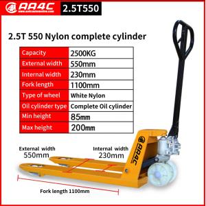 Buy cheap 2.5T 550mm Nylon Wheel Complete Cylinder Hand Hydraulic Pallet Truck  Hand Hydraulic Stacker from wholesalers