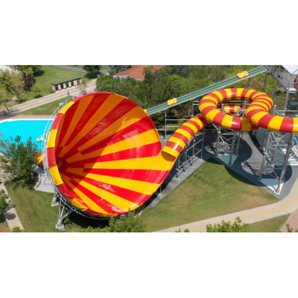 Commercial Fiberglass Water Park Slide with 60 x 38.5 m Working Area and 600m³/h