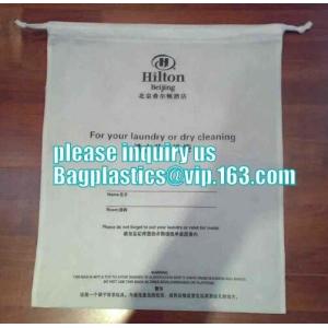 biodegradable Customized Poly Plastic Drawstring Hotel Laundry Bag, Hotel