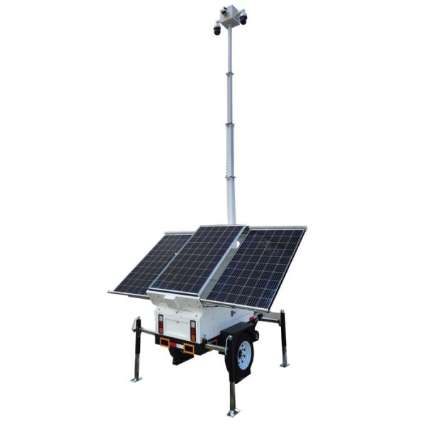 Quality 24/7 Mobile Solar CCTV Trailer With Cameras For Remote Construction Sites for sale