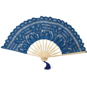 Buy cheap Double Sided Handmade Bamboo Fan 21cm 27cm Lace Folding Fan For Wedding Favor from wholesalers