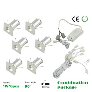 Quality 6PCS 1W Mini LED Spotlight + Dimming Power Source Kit + Wire Mini recessed LED light lamp for sale Buy cheap 6PCS 1W Mini LED Spotlight + Dimming Power Source Kit + Wire Mini recessed LED light lamp product