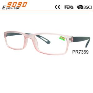 Buy cheap Rectangle transparent reading glasses ,made of plastic with plastic hinge from wholesalers