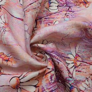 Knitted Woven Challis Viscose Crinkle Cotton Rayon Blend Fabric