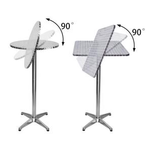 Square Foldable Bar Height Table Indoor Outdoor Pub High Bistro Bar Table