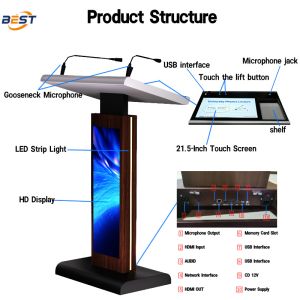 Buy cheap Electronic Digital Smart Advanced Modern Technology Electric Multimedia Interactive Podium from wholesalers