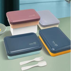 Three Compartment Sealed Plastic Lunch Box 1250ML For Student