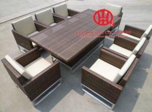 Buy cheap Fashion Rattan Table Dining Set, high quality rattan dining pool table product