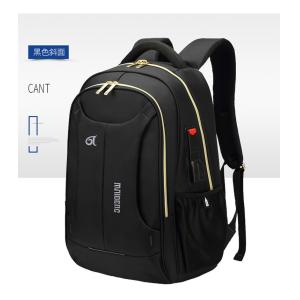 China Light Weight Double Zipper Backpack ,  Fashionable Black Zip Backpack on sale