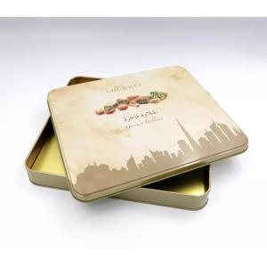 Buy cheap OEM Chocolate Cake Biscuit Metal Tin Box PMS Pantone Printing from wholesalers