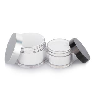 Buy cheap 100g Double Layer Empty Face Cream Jars Plastic Customizable With Silver Lid from wholesalers