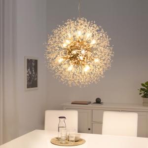 Modern Crystal Dandelion Chandelier Lighting Pendant Lamp Chiffon Chandelier(WH
