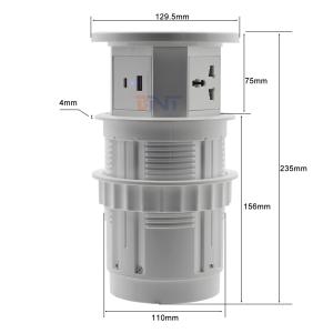 Buy cheap OEM/ODM Smart Pop-Up Power Outlet Aluminum Tabletop Socket with 4 AC Outlets & 2 USB Ports IP44 Standard for Charging from wholesalers