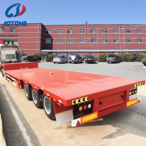Mechanical/Air Suspension 3 Axle Flatbed Semi Trailer for Shipping Container