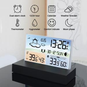 Multi Functional Electronic Weather Forecast Alarm Clock Desktop Transparent