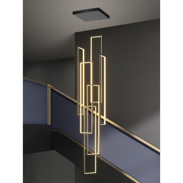 Buy cheap Modern LED Stair long chandelier minimalist creative rectangular chandelier(WH-NC-110) from wholesalers