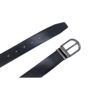 Buy cheap OEM Formal Mens Black Leather Dress Belt / Alloy Clamp Pin Buckle Belt from wholesalers