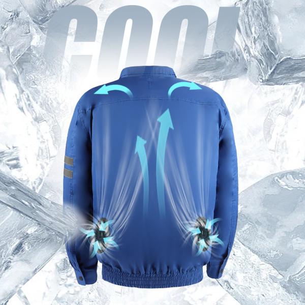 Quality PSE Air Conditioned Work Suit Construction Aircon Clothes Navy Blue for sale