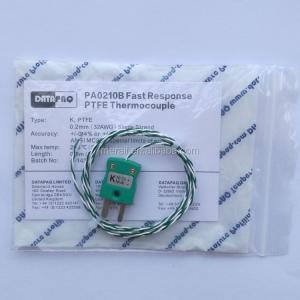 Buy cheap Thermal profile PFA high temperature stand omega k type thermocouple green connector with plug for industrial use from wholesalers