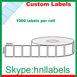 Buy cheap Thermal Transfer Labels 40mmX30mm/1 Plain Transfer Roll Removable, 1,000Lpr, 38mm core from wholesalers