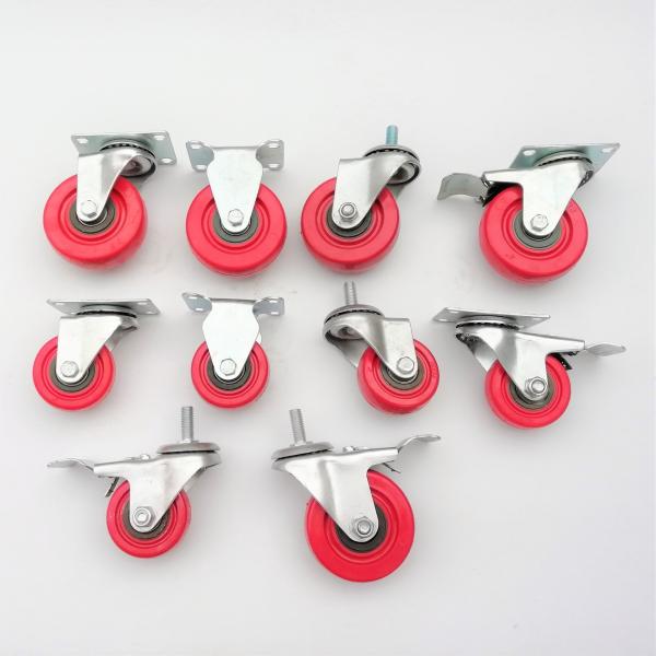 Quality 3 4 5inch Industry Wheel Barrow Wheels Double Bearing Red Plastic Wheel Caster for Indoor for sale