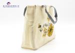 Yellow Canvas Cute Fabric Makeup Bag With Soft Clear PVC Lining Convenient