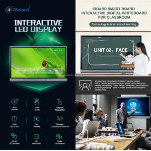 Android 9.0 Smart LED Board Infrared Touch Screen Monitor With Built In Camera