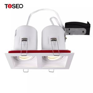 China Hotel Ceiling Light Fixture Led Spotlight Fire Rated Led Recessed Double Head Gu10 on sale