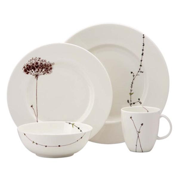 Basic Round Ceramic Dinnerware Sets 16pcs , Decal Printing Home Porcelain