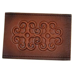 Buy cheap Multiple Style Embossed Leather Patches Brass Rivet custom embossed leather patches from wholesalers