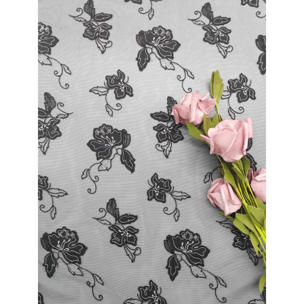 Buy cheap Recycled Laser Cut Applique Embroidery Fabric For Evening Dress from wholesalers