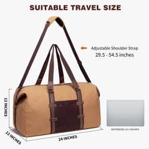Buy cheap Extra Large 55L Brown Waterproof Canvas Custom Travel Bag for Women Mens from wholesalers