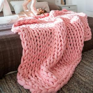 Buy cheap Sustainable Flannel Knitted Blanket in 22 Colors Customizable Handmade Throw Blanket from wholesalers