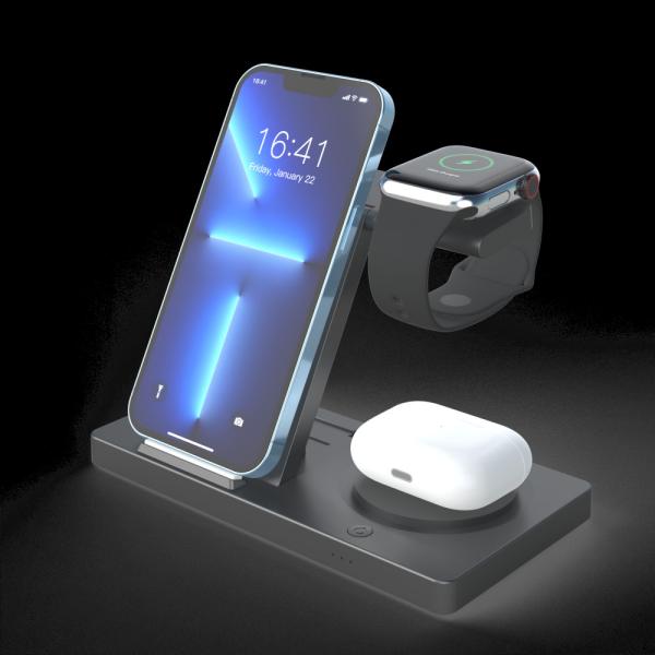 Buy cheap Night Light 3W Foldable Wireless Charging Station with Custom Logo from wholesalers