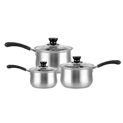 Buy cheap Kitchenware Stainless Steel Soup Boiling Pot Milk Pan with Glass Lid from wholesalers