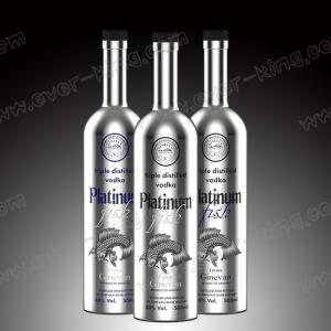 Buy cheap Vodka Screwed Round Shape Glass Bottle Electroplated Sliver 500ml from wholesalers