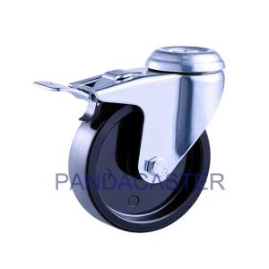 Buy cheap 4 Inch Black Swivel Bolt Hole Caster Wheels With Total Brake from wholesalers