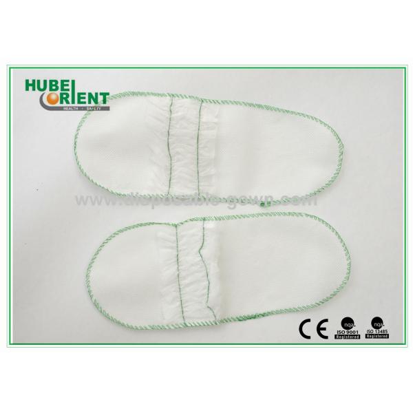 Quality Comfortable White Disposable Hotel Slippers with Lace Part Top for sale