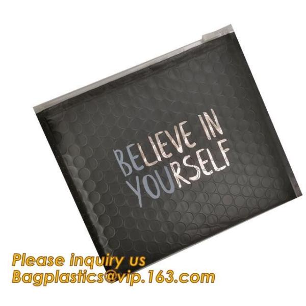 Quality Slider padded grip seal Black matt bags, air bubble bag with slider zipper, anti static slider seal, metallic glossy hol for sale