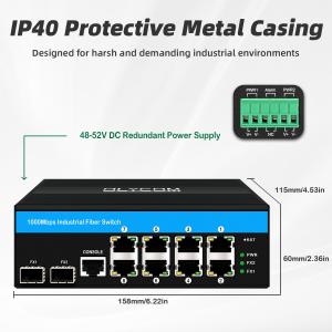 Buy cheap 10port Gigabit 10/100/1000mbps L2 Managed POE Switch With 2 Sfp Din-rail DC48V input from wholesalers