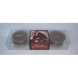 Buy cheap 1)3pk Brown,Ivory and Orange decor glass tealight candle scented with unique design from wholesalers